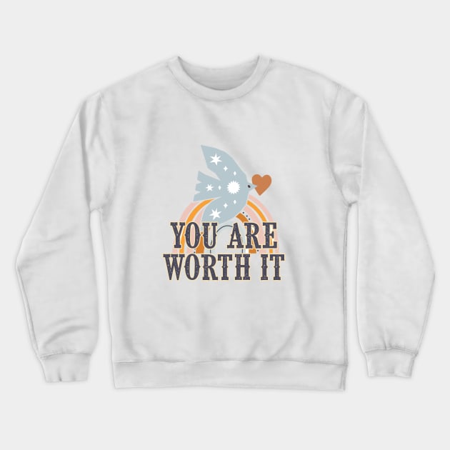 You are Worth It | Encouragement, Growth Mindset Crewneck Sweatshirt by SouthPrints